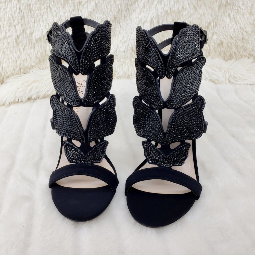 SOLD Black fairy wing high heel sandal shoes